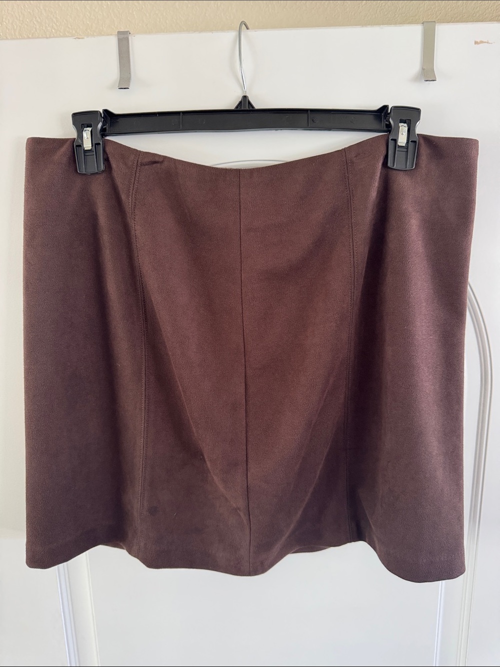 Brown Faux Suede A-Line Mini Skirt